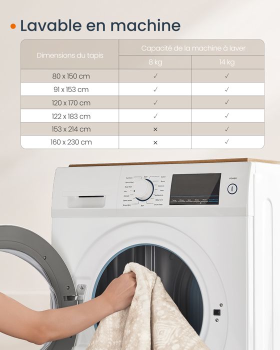 SONGMICS HOME Tapis De Salon, Diamètre 120 Cm, Tapis Rond Pour Salon, Antidérapant, Pour Chambre à Coucher, Canapé Simple, Lavable En Machine, Style Boho, Beige Cappuccino TAR051K01