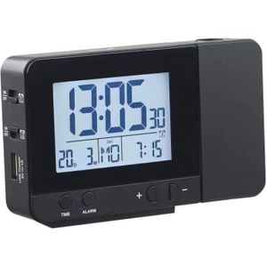 Réveil Radio-piloté ADE - Affichage Analogique Et Digital - Température Et Date - Fonction Snooze - Noir