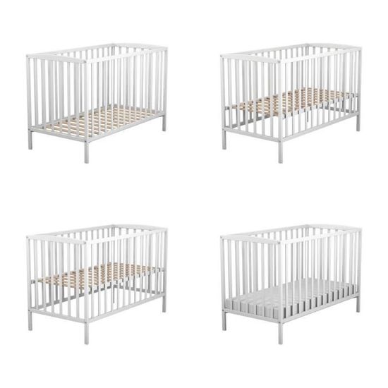 At4 Lit Bebe Bois A Barreaux Blanc 60x1 Cm Cdiscount Puericulture Eveil Bebe