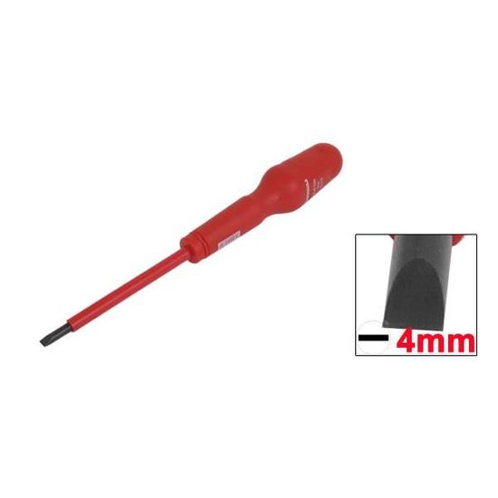 4mmx75mm Arbre 4 mm magnétique pointe isotherme Tête Plate Fendue Tournevis