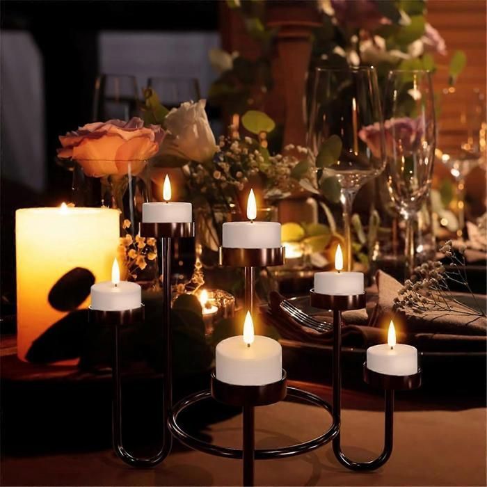 Lot De 6 Bougies LED Rechargeables Avec Station De Charge - Minuterie, Télécommande, 5 Niveaux De Luminosité