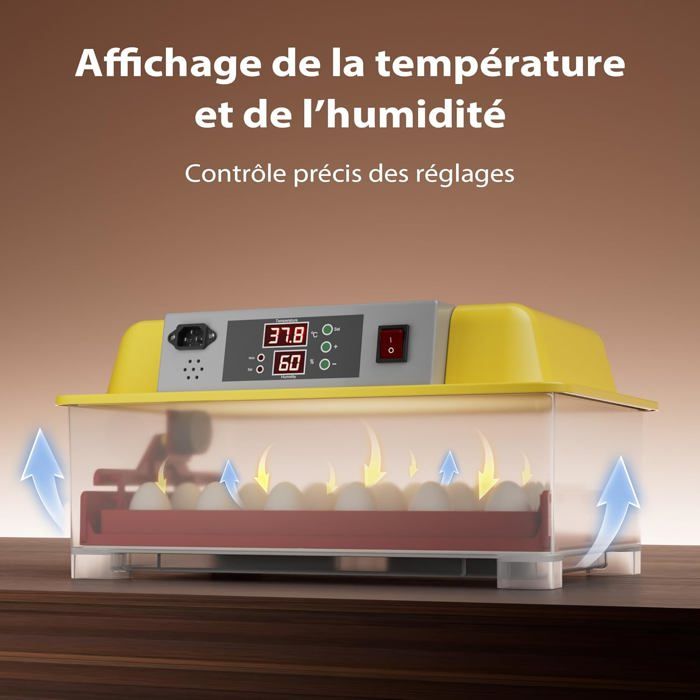 Couveuse Automatique Wiltec 96 Œufs - Avec Retournement Auto, 160W, Pour Volailles