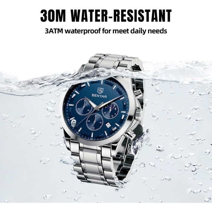Montres Pour Hommes tanche 10 Bars Montre Bracelet La Mode