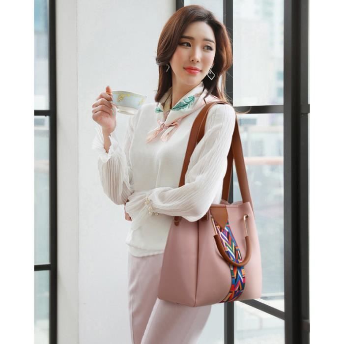 4pcs 2019 Nouvelle Mode Sacs main en PU Sauvages Sacs Bandouli re Portefeuilles Porte Cartes Sac Trousses Femme Rose