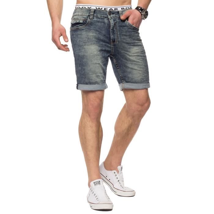 Jeans Shorts court tron on pantalons extensibles homme lastique