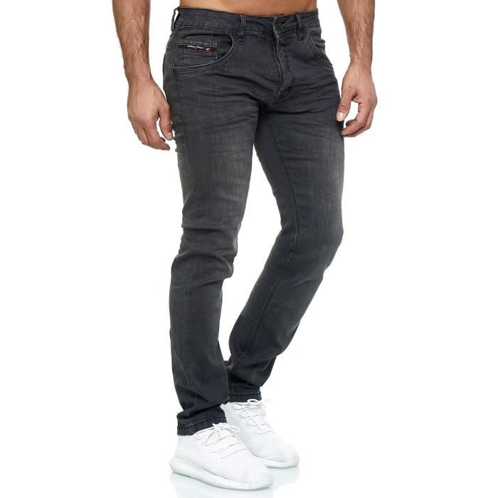 Jean gris délavé hot sale homme