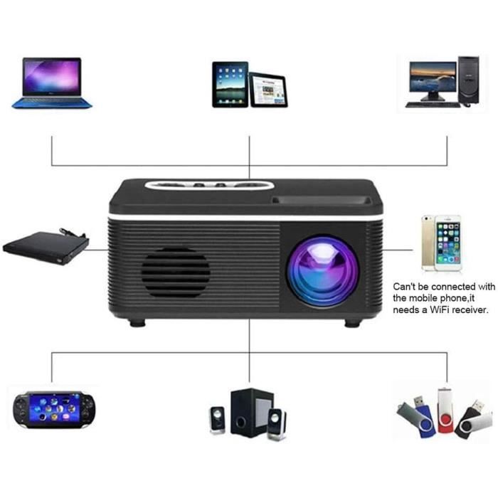 Mini Projecteur Home Cinéma Tx-113 - Led 40 000 Heures,Lecteur Multimédia,Compatible Avec