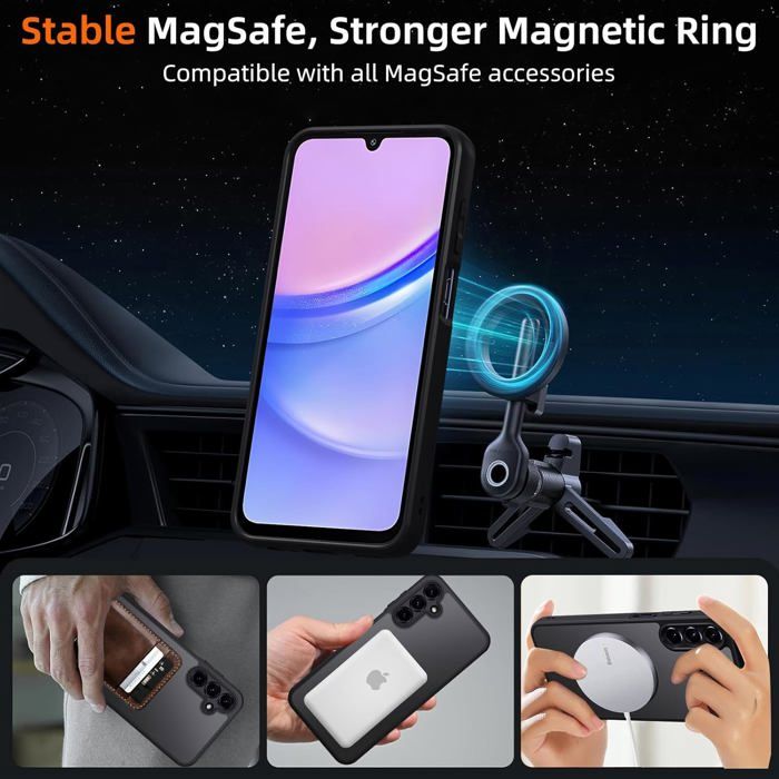 Coque pour Samsung Galaxy A15 4G/5G Compatible avec MagSafe avec 2
