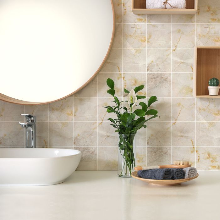 Kiwistar - Set 014 - Autocollants Pour Carrelage - 9 X 9 Cm - Lot De 1 - Blanc - Brillantepour La