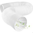 Tuyau évacuation clim mobile –PP et acier 3m, Ø150mm, flexible – Blanc