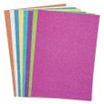 Assortiment de 8 coloris de papier cartonné pailleté au format A4 – Fournitures de loisirs créatifs d'hiver/de Noël (Lot de 16).-0