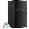 RELAX4LIFE 100W Réfrigérateur 85L avec Bac de Légume 2 Bacs sur Porte et 2 Tablettes Verre Amovible, Congélateur-0