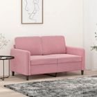vidaXL Canapé à 2 places Rose 120 cm Velours 359435