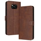 NOBRAND Coque pour Xiaomi Poco X3/Poco X3 Pro/Poco X3 NFC, Housse en Cuir PU Portefeuille Étui [Rangements Cartes] [Fermoir ] - Brun Rétro