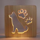 GATO NEGRO Veilleuse Led, 3D En Bois Creux Chien Et Pawprints Veilleuse Pour Enfants Usb Alimentation Lampe De Chevet Pour Enfants Noël[Y1744]