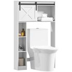 Meuble de rangement au-dessus des toilettes - HOMCOM - Meuble étagère dessus WC - blanc