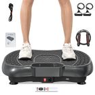 DSKEUZEEW Plaque vibrante avec moteur silencieux+Bluetooth - 99 niveaux de vibration+15 programmes d'exercices - avec télécommande - Noir