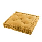 XIAOMI CDaffaires Coussin de sol 60 x 60 x 10 cm coton uni panama Miel