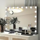 PULUOMIS Miroir de Maquillage Hollywood 18 LED Lumière 3 Modes Réglable avec Écran Tactile + Charge USB + Loupe-10x 60 x 80 cm Noir