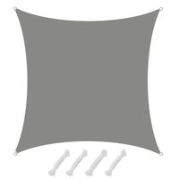 Voile d'Ombrage Etanche AMANKA - Carré 4x4m - Protection UV 85% - Blanc