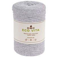 Fil DMC coton recyclé Eco Vita - Tape Yarn - 112 - Gris clair - 250 g - 120 m