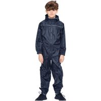 Filles Garçons Imperméable Enfants Bleu Marine Flaque Combinaison Vêtements de Pluie Imperméable Encapuchonné Rainsuit 2-13 Ans