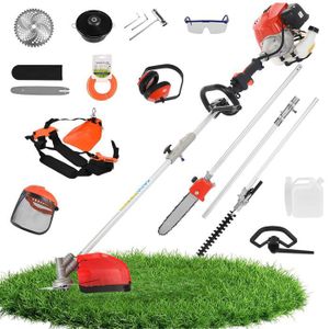 Kit 5en1 Jardin Essence 1,3kW - Tronçonneuse, Débroussailleuse, Coupe-Bordure, Élagueuse & Haies
