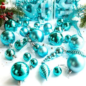 Argent et Bleu Tinksky Couronne de Noel 55 Boules de Noel a Decorer Deco Noel