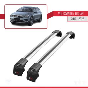 BARRES DE TOIT Compatible avec Volkswagen Tiguan 2016-2023 Barres de Toit ACE-2 Railing Porte-Bagages de voiture GRIS