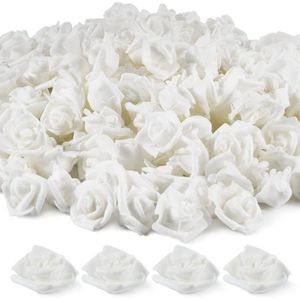 FLEUR ARTIFICIELLE 50pcs Rose Artificielles de Tête Fausse Fleurs Flo