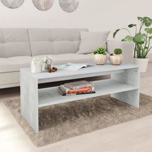 TABLE BASSE Table basse - P126 - Gris cement - 100 x 40 x 40 cm - Agglomere