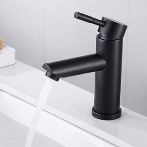 ROBINETTERIE SDB Mitigeur lavabo noir en Acier inoxydable pour vasq