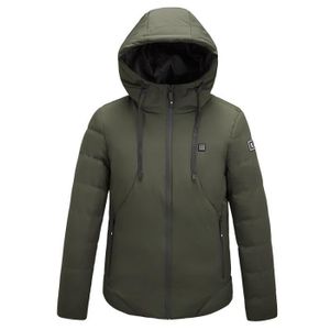 MANTEAU couleur vert armée taille L Veste à capuche chauffante à infrarouge pour homme et femme, vêtement d'extérieur