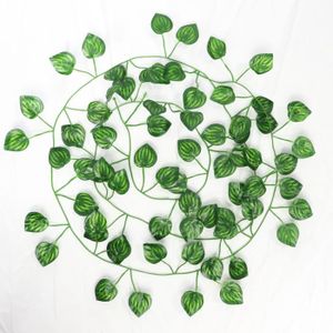 FLEUR ARTIFICIELLE Plantes - Composition florale,Guirlande de feuilles de lierre artificielles suspendues en soie verte,1 pièces- Watermelon leaf