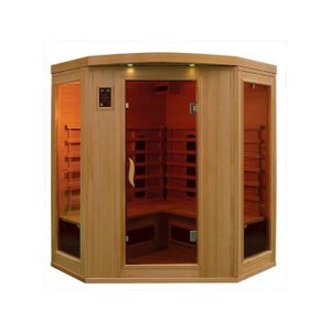 KIT SAUNA  Cabine de sauna à infrarouges - 3/4 personnes - 150 x 150 x 190 cm - Bois Bois Naturel.
