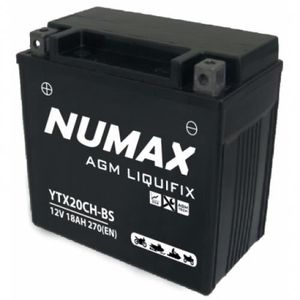 BATTERIE VÉHICULE Batterie moto Numax Premium AGM avec pack acide YTX20CH-BS 12V 18Ah 250A