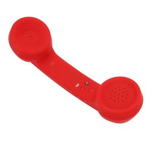 Téléphone fixe Qiilu Téléphone rétro sans fil Bluetooth Rouge