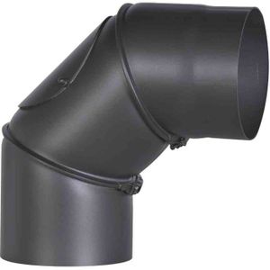 POÊLE À BOIS FireFix Senotherm R150-B Coude de tuyau de poêle en acier de 2 mm d'épaisseur de 150 mm de diamètre pour poêles et foyers Noir R252