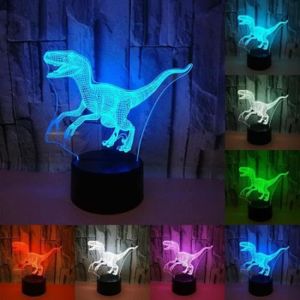 TROUSSE MANUCURE GE07136-Nouveauté Atmosphère Lampe Dinosaure 3d Lumière de Nuit Cadeau 7 Coloré 3d Led Lampe Chambre lampe pour enfants Cadeaux M0