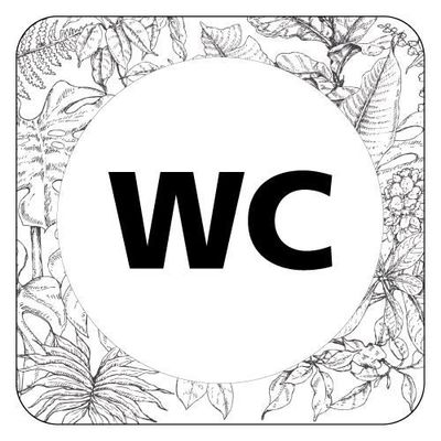 Plaque De Porte Adhesif Wc Dimensions 125x125 Mm Veggy