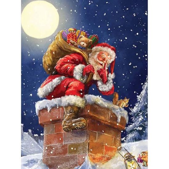 DAERLE Kit De Peinture Diamant Kits, Gnomes Mignons, 5D Bricolage Diamond Painting Complet Pour Adultes, Poêle à Gnomes De Noël, Diamant Strass Cristal Painting Pour Murale Décoration 30x30 Cm