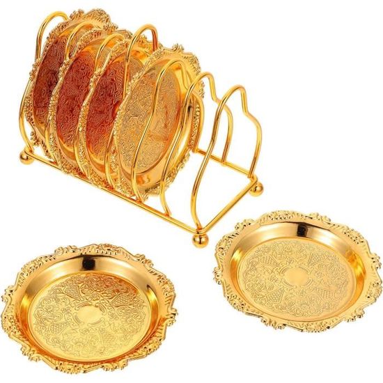Plateau Doré Rond 20 Cm En Acier Inox - Déco Et Rangement Pour Bijoux, Maquillage... - 6