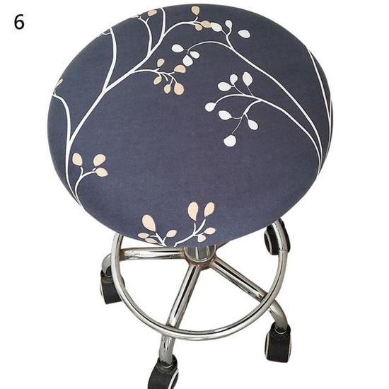 Housse De Tabouret De Bar Rond - Imprimé Peau De Vache Rouge/marron, Fond élastique, Lavable En Machine