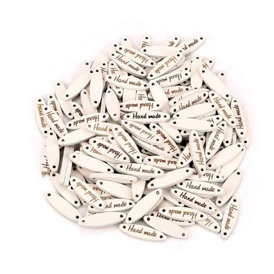 Lot De 100 Boutons En Bois De Noël (20mm) - Motifs Rennes, Flocons, Sapins - Pour Décoration, Scrapbooking, Couture, Cartes De Vœux - 2