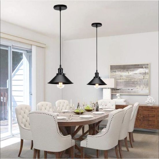 Vintage Rétro Suspension Lustre Industriel Plafonniers E27 Rétro Tube D