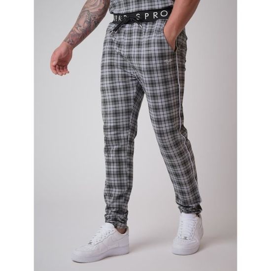 Pantalon a carreaux noir PROJECT X PARIS Homme Coupe Slim Noir Cdiscount Pret a Porter