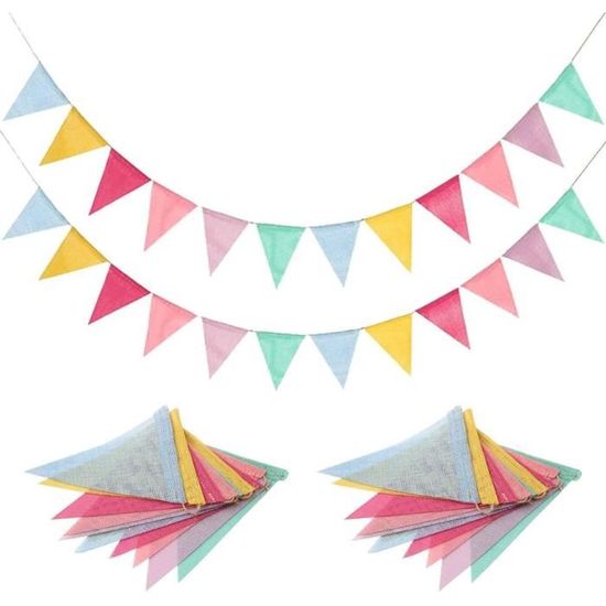 Fanion Minnie Guirlande Fanions Multicolore Boland 11605 - 10m 20 Fanions | 30x20cm | Fête Anniversaire Drapeau Anglais