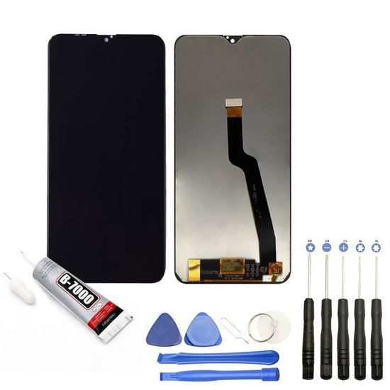 Ecran Complet: Vitre tactile + Ecran LCD pour Samsung Galaxy A10 SM-105F taille 6.5" noir + Kit outils + Colle B7000 Offerte