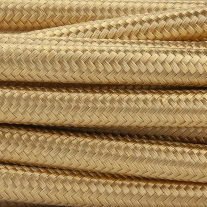 Fil électrique Torsadé Effet Soie - Couleur Or, Section 2x0.75mm², Longueur 5 Mètres - Neuf Sous Emballage