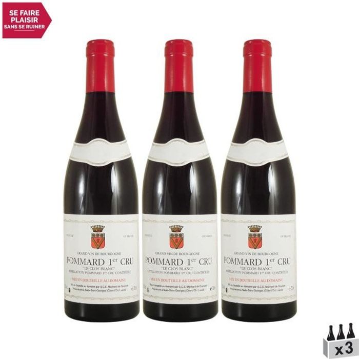 Pommard 1er cru Clos Blanc Rouge 2019 - Lot de 3x75cl - Domaine Machard de Gramont - Vin AOC Rouge de Bourgogne